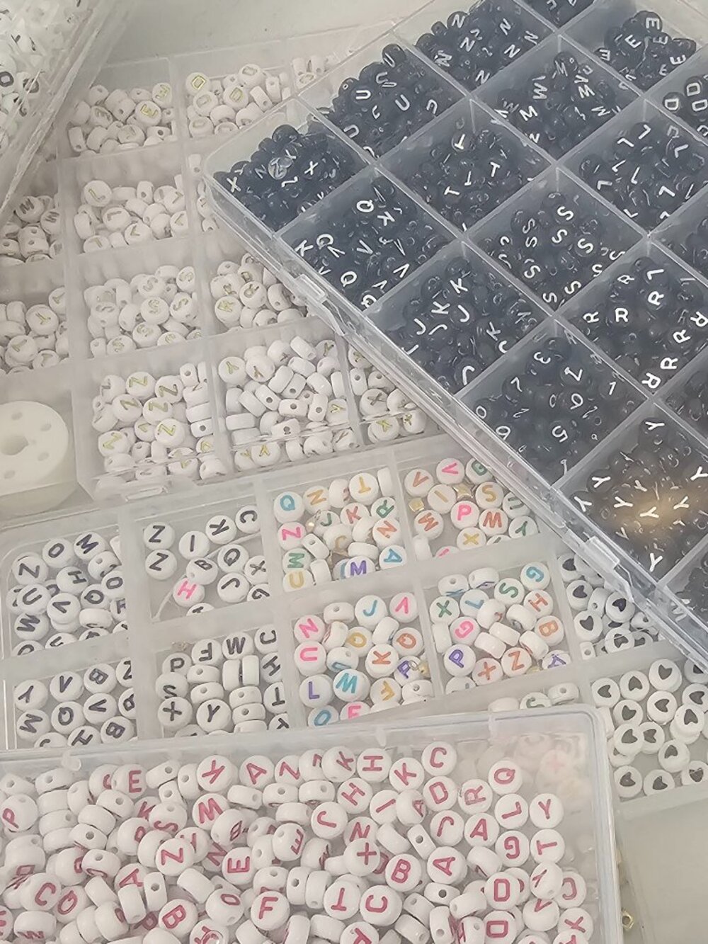 Crafter's Bundle - Alphabet Bead Assortment - with storage containers